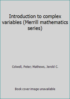 Introduction to complex variables (Merrill math... 0675089743 Book Cover