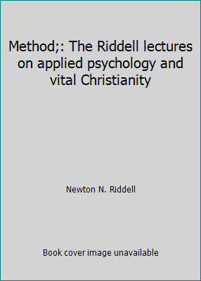 Method;: The Riddell lectures on applied psycho... B00089CHSQ Book Cover