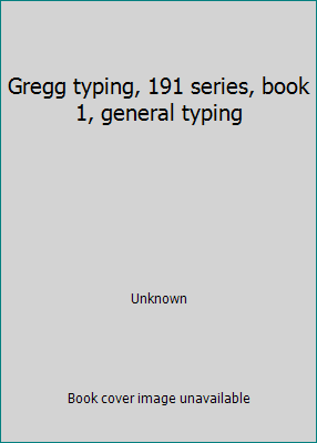 Gregg typing, 191 series, book 1, general typing B000U34RZ6 Book Cover