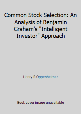 Common Stock Selection: An Analysis of Benjamin... 0835711803 Book Cover