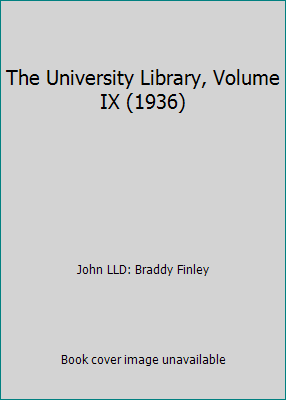 The University Library, Volume IX (1936) B000GUN4MU Book Cover