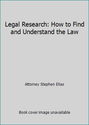 Legal Research: How to Find and Understand the Law B000ZHZQHA Book Cover