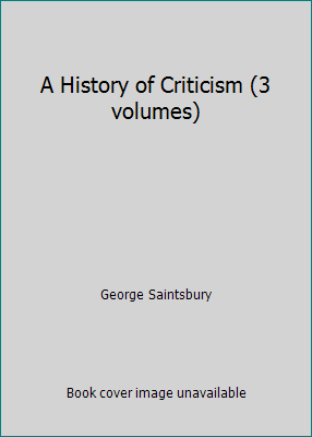 A History of Criticism (3 volumes) B000EE06OW Book Cover