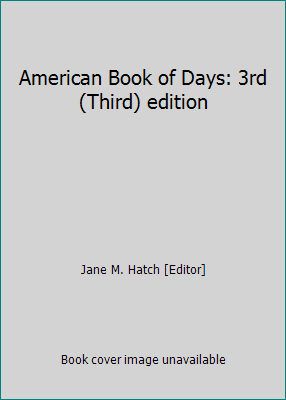 American Book of Days: 3rd (Third) edition B000X0R1TU Book Cover