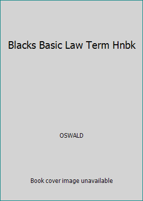 Blacks Basic Law Term Hnbk 0324037376 Book Cover
