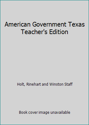American Government Texas Teacher's Edition 003066652X Book Cover