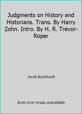 Judgments on History and Historians. Trans. By ... B01EIPHQZE Book Cover