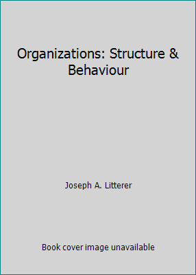Organizations: Structure & Behaviour B0000CLUN2 Book Cover