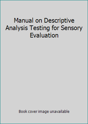 Manual on Descriptive Analysis Testing for Sens... 0803117566 Book Cover