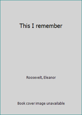 This I remember B0007EORCG Book Cover