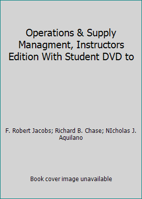 Operations & Supply Managment, Instructors Edit... 0077228928 Book Cover