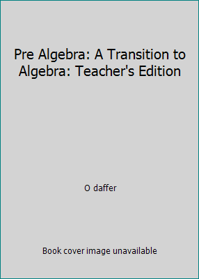 Pre Algebra: A Transition to Algebra: Teacher's... 0201285215 Book Cover