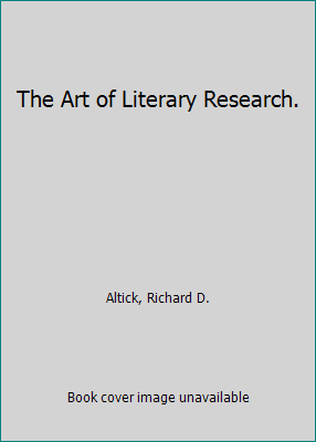 The Art of Literary Research. B005O0U6PA Book Cover