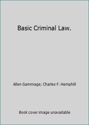 Basic Criminal Law. 0070227462 Book Cover