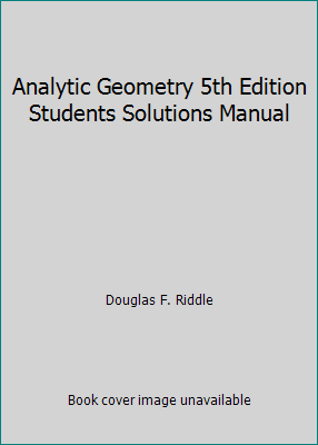 Analytic Geometry 5th Edition Students Solution... 053417275X Book Cover