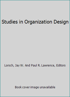 Studies in Organization Design B000TZZQGY Book Cover