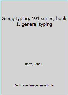 Gregg typing, 191 series, book 1, general typing B0007FXTMO Book Cover
