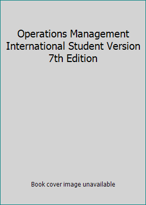 Operations Management International Student Ver... 8126537043 Book Cover