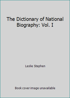 The Dictionary of National Biography: Vol. I B0043KD5JQ Book Cover