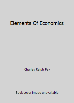 Elements Of Economics B000XRY1XM Book Cover