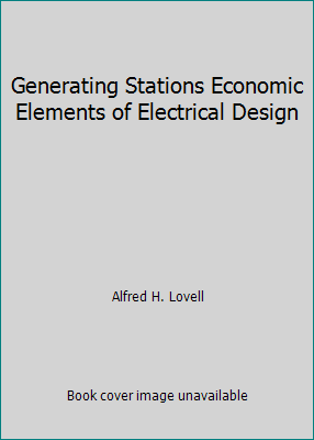 Generating Stations Economic Elements of Electr... B001NHA1KI Book Cover