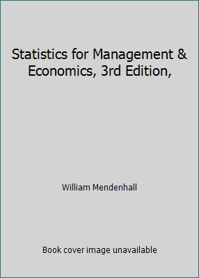 Statistics for Management & Economics, 3rd Edit... B00JCV4O50 Book Cover