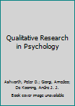 Hardcover Qualitative Research in Psychology Book