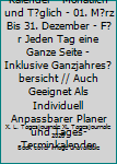 2020 : XL Tagebuch Kalender - Monatlich und T?glich - 01. M?rz Bis 31. Dezember - F?r Jeden Tag eine Ganze Seite - Inklusive Ganzjahres?bersicht // Auch Geeignet Als Individuell Anpassbarer Planer und