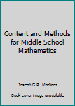 Paperback Content and Methods for Middle School Mathematics Book