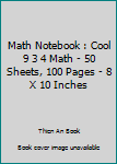 Paperback Math Notebook : Cool 9 3 4 Math - 50 Sheets, 100 Pages - 8 X 10 Inches Book
