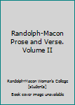 Randolph-Macon Prose and Verse. Volume II