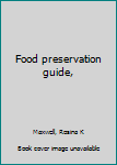 Unknown Binding Food preservation guide, Book