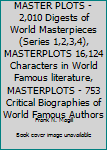 Hardcover MASTER PLOTS - 2,010 Digests of World Masterpieces (Series 1,2,3,4), MASTERPLOTS 16,124 Characters in World Famous literature, MASTERPLOTS - 753 Critical Biographies of World Famous Authors Book