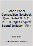 Graph Paper Composition Notebook Quad Ruled 8. 5x11 in. 100 Pages : Spiral Bound Imitation. Pink
