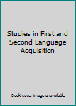 Paperback Studies in First and Second Language Acquisition Book