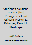 Student's solutions manual [for] Prealgebra, third edition: Marvin L. Bittinger, David J. Ellenbogen