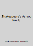 Hardcover Shakespeare's As you like it; Book