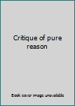 Paperback Critique of pure reason Book