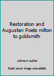 Unknown Binding Restoration and Augustan Poets milton to goldsmith Book