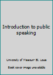 Textbook Binding Introduction to public speaking Book