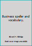 Hardcover Business speller and vocabulary, Book