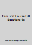 Paperback Csm First Course Diff Equations 9e Book