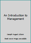 Paperback An Introduction to Management Book