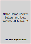 Paperback Notre Dame Review, Letters and Lies, Winter, 2006, No. 21 Book