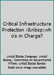 Paperback Critical Infrastructure Protection :&nbsp;who's in Charge? Book