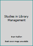 Hardcover Studies in Library Management Book