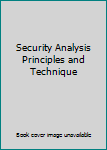 Hardcover Security Analysis Principles and Technique Book