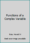 Paperback Functions of a Complex Variable Book