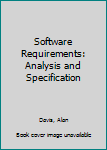 Hardcover Software Requirements: Analysis and Specification Book