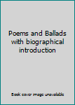 Hardcover Poems and Ballads with biographical introduction Book